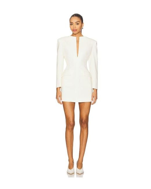 ANDAMANE White Tidle Structured Blazer Dress