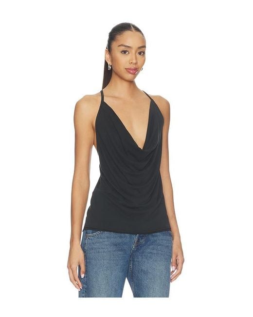 Free People Blue Veda Cowl Top