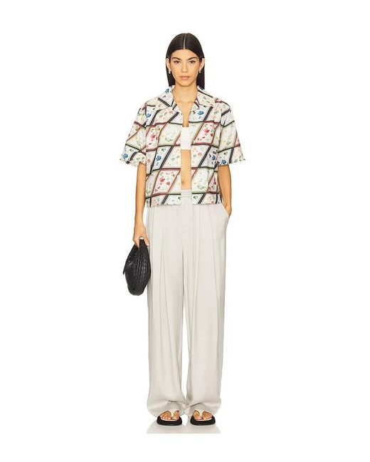 PRIVATE POLICY Natural Cropped Camp Shirt