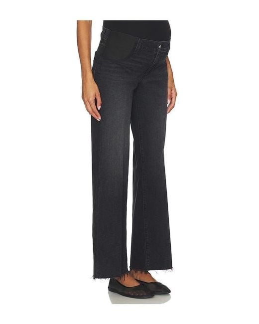 PAIGE Black Anessa Maternity Wide Leg Jeans