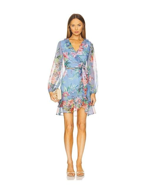 Bardot Blue Triple Frill Dress