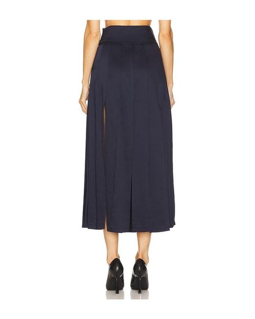 Monse Blue Panel Fringe Skirt