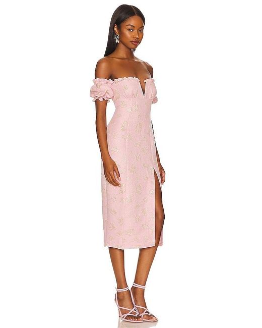 MAJORELLE Pink Solandia Midi Dress