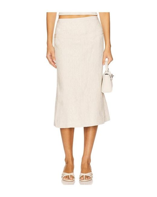 Camila Coelho White Cassia Midi Skirt