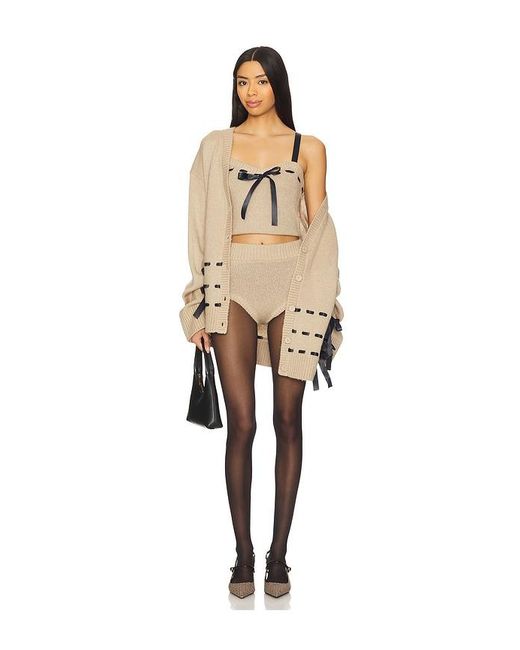 For Love & Lemons Natural Solana Knit Tank Top