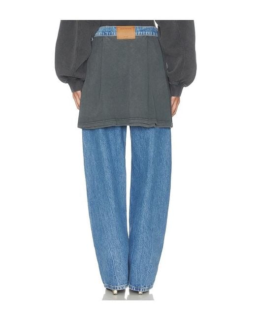 Alexander Wang Blue Slouchy Jean With Tied T-Shirt