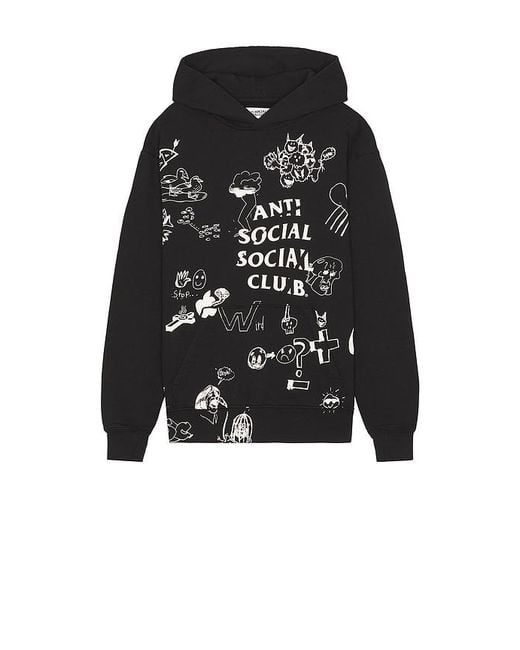 ANTI SOCIAL SOCIAL CLUB Black Illustrated Hoodie for men