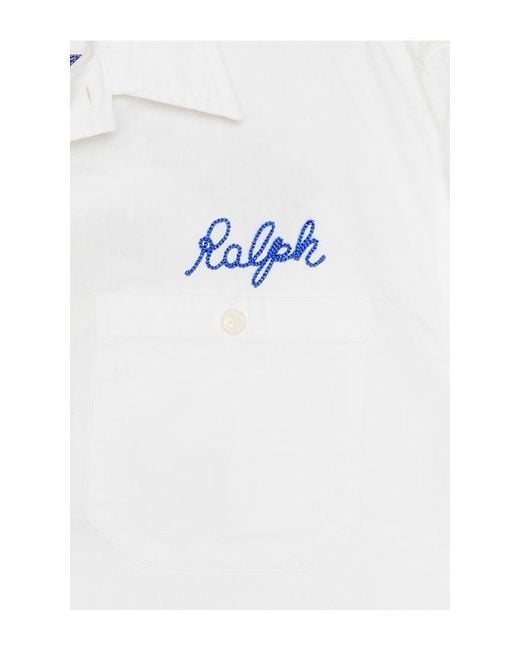 Polo Ralph Lauren White Long Sleeve Herringbone Chino Frank Work Shirt for men