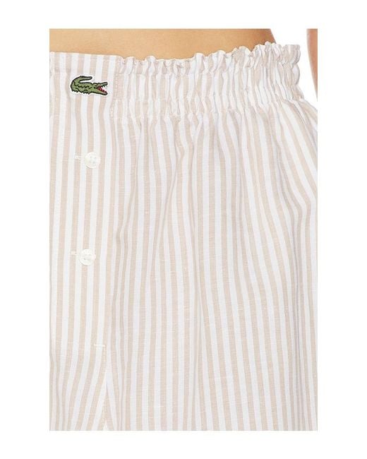 Lacoste White Oversized Fit Toile Shorts