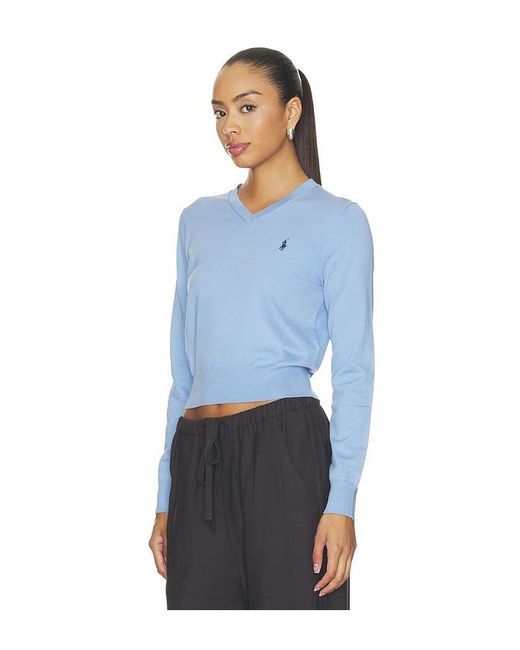 Polo Ralph Lauren Blue Cotton Long Sleeve Crew Neck Pullover Sweater