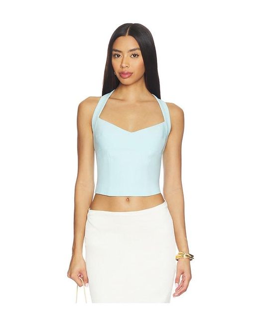 Bardot Blue Deserae Halter Neck Top