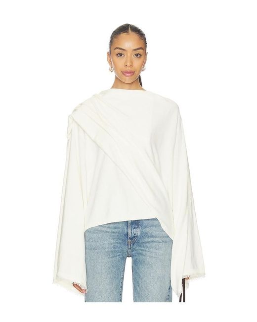 WeWoreWhat White X Premium Cashmere Wrap Sweater