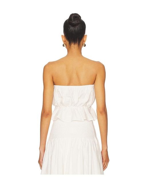 SNDY'S White Nesa Strapless Top