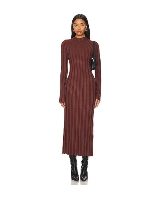 House of Harlow 1960 Red Ribbed Knit Maxi Dress