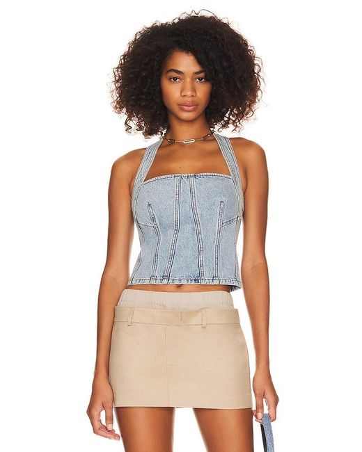 GRLFRND Blue Tianna Halter Bustier