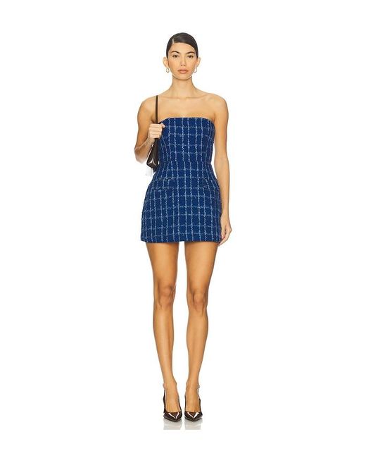 Amanda Uprichard Blue X Revolve Strapless Bethany Skort Romper