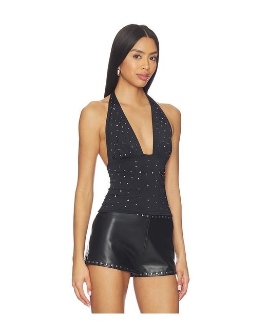 superdown Black Sheren Studded Top