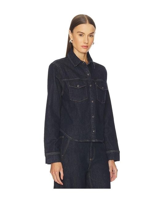 Pistola Blue Thea Shrunken Denim Shacket