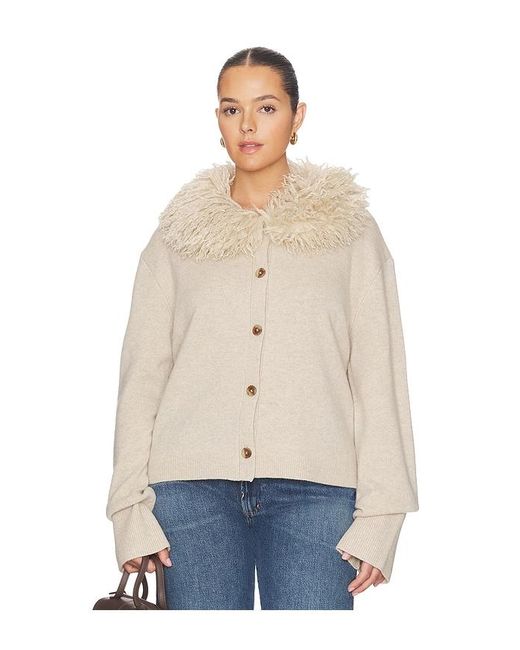 L'academie Natural Allegria Faux Fur Cardigan