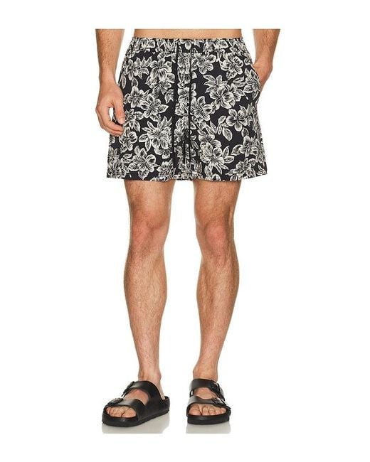 Fair Harbor Black Bungalow Swim Trunk for men