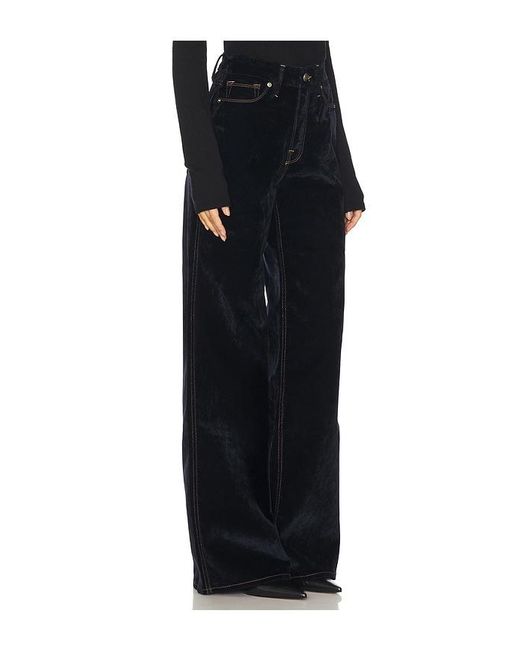 GOOD AMERICAN Black Good Skate Velvet Denim Jeans