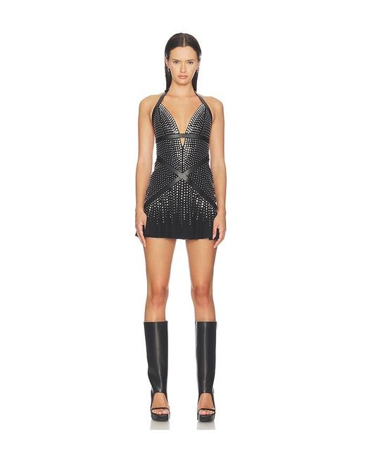 HAELO Black Gradient Studded Mini Dress
