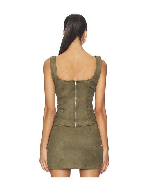 superdown Green Patsie Faux Suede Top