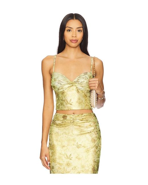 Gcds Yellow Printed Lame Top