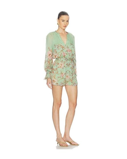 Hemant & Nandita Green Romper With Tie Belt