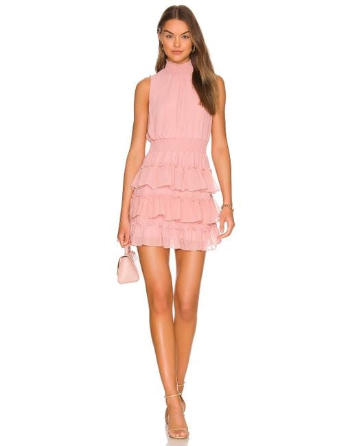1.STATE Pink Ruffle Dress