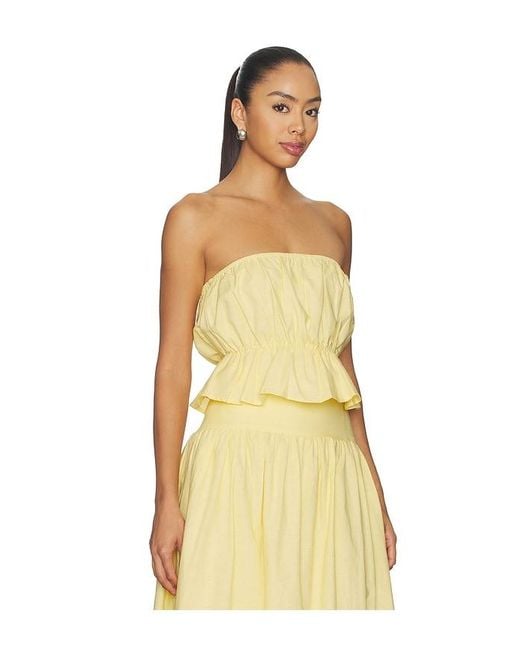 SNDY'S Yellow Nesa Strapless Top