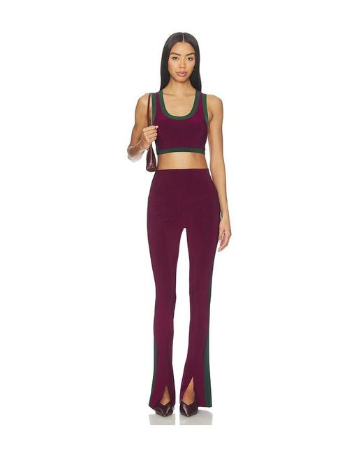 Norma Kamali Red Side Stripe Spat Legging