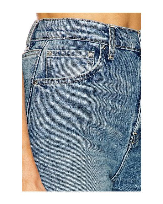 GRLFRND Blue Brooklyn High Rise Straight Jeans