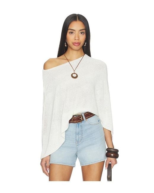 SNDY'S White Misty Knit Poncho