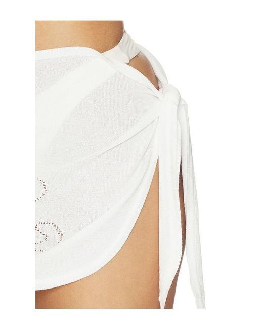 Frankie's Bikinis White Atlas Knit Mini Skirt