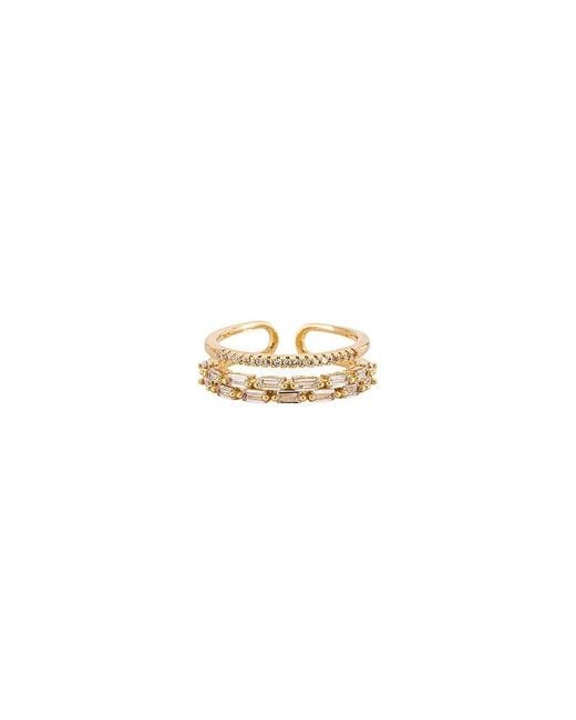 BRACHA White Clara Baguette Ring