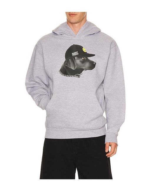 Market Gray Smiley Dog Got Style Hoodie for men