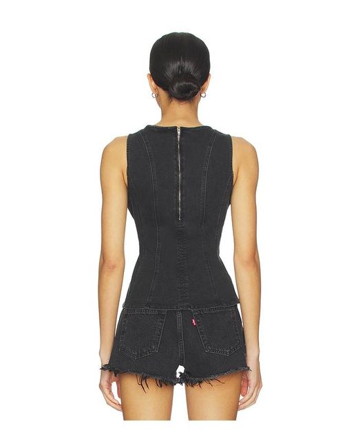 Levi's Black Leighton Peplum Top