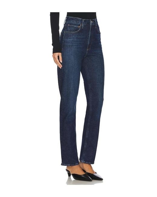 Agolde Blue High Rise Stovepipe Jeans