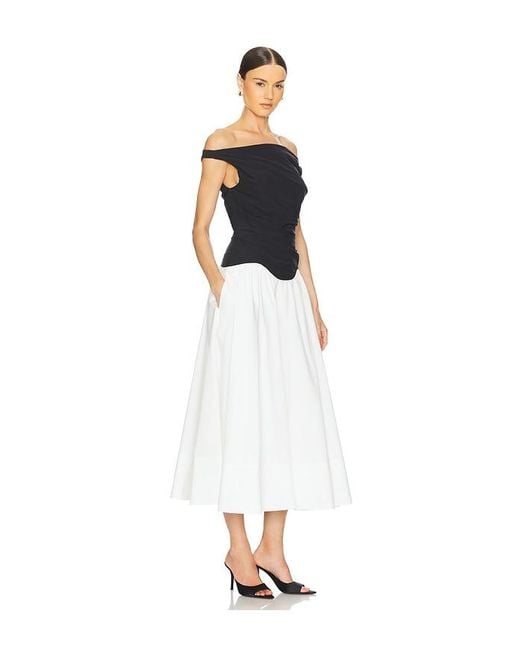 Jonathan Simkhai White Cersei Off Shoulder Midi Dress