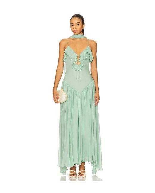 De La Vali White Harmattan Midi Dress