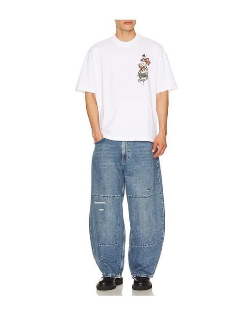 AllSaints Blue Barrel Trash Jeans for men