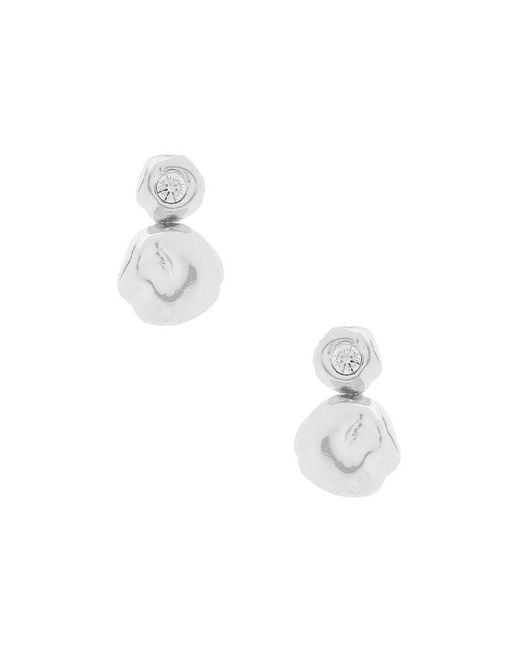 Ettika White Molten Mini Stud Earrings