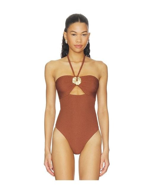 PATBO Brown Cora Knit Bodysuit