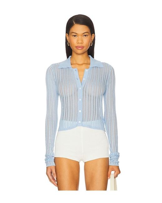 MORE TO COME White Fosca Button Up Sweater