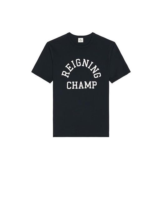 Reigning Champ Black Lightweight Jersey Arch Logo T-Shirt for men