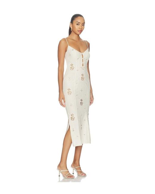 Mirror Palais White Regina Midi Dress