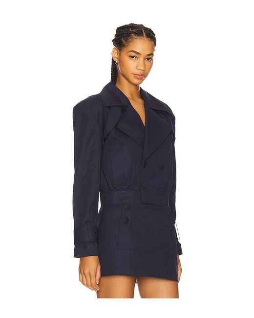 For Love & Lemons Blue Oversized Jacket