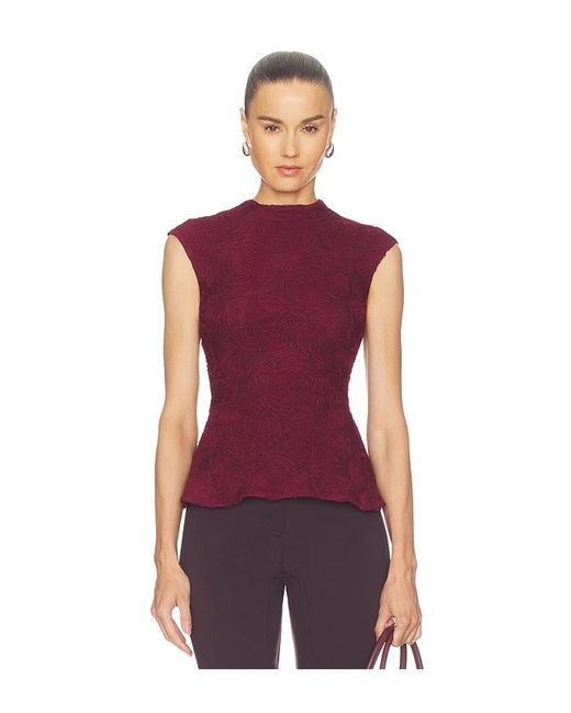 ROTATE BIRGER CHRISTENSEN Purple Flower Mesh Top