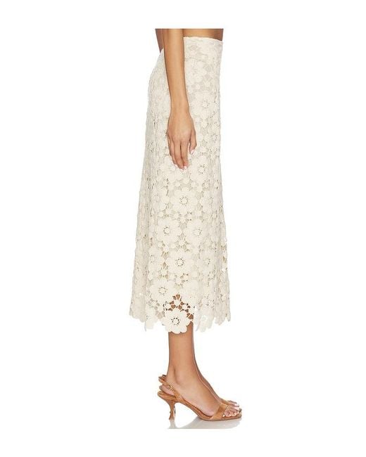 Bardot Natural Veneta Crochet Midi Skirt